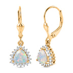 D'Joy Ethiopian Opal, White Zircon Solitaire Lever Back Earring in 18K YG VermeilSterling Silver  1.136  Ct._8565237