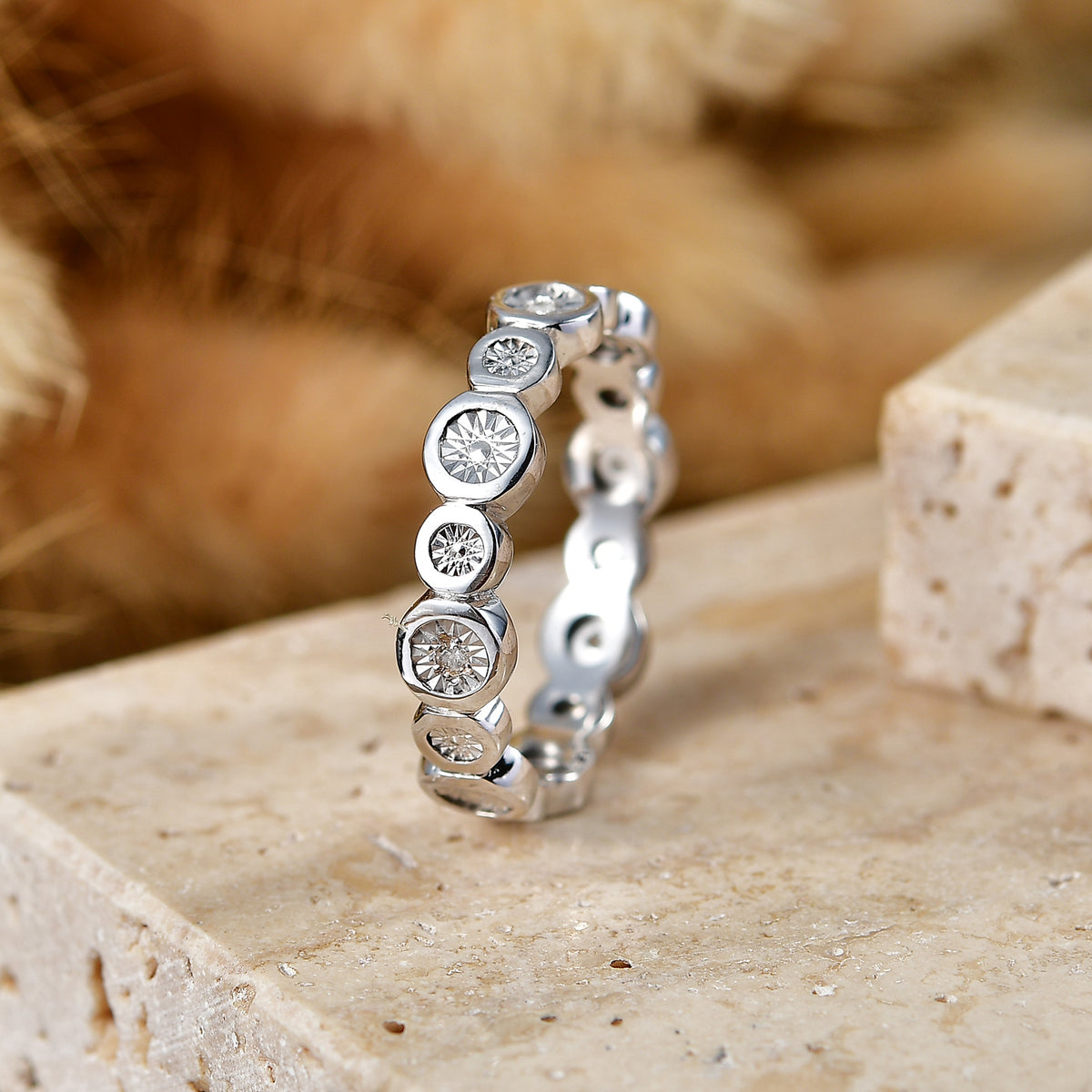 EverTrue - Natural White Diamond Band Ring V32515595 3