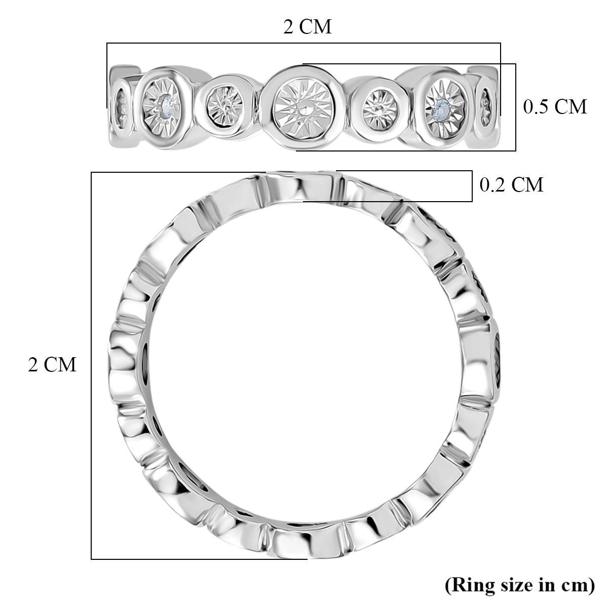 EverTrue - Natural White Diamond Band Ring V32515595 6