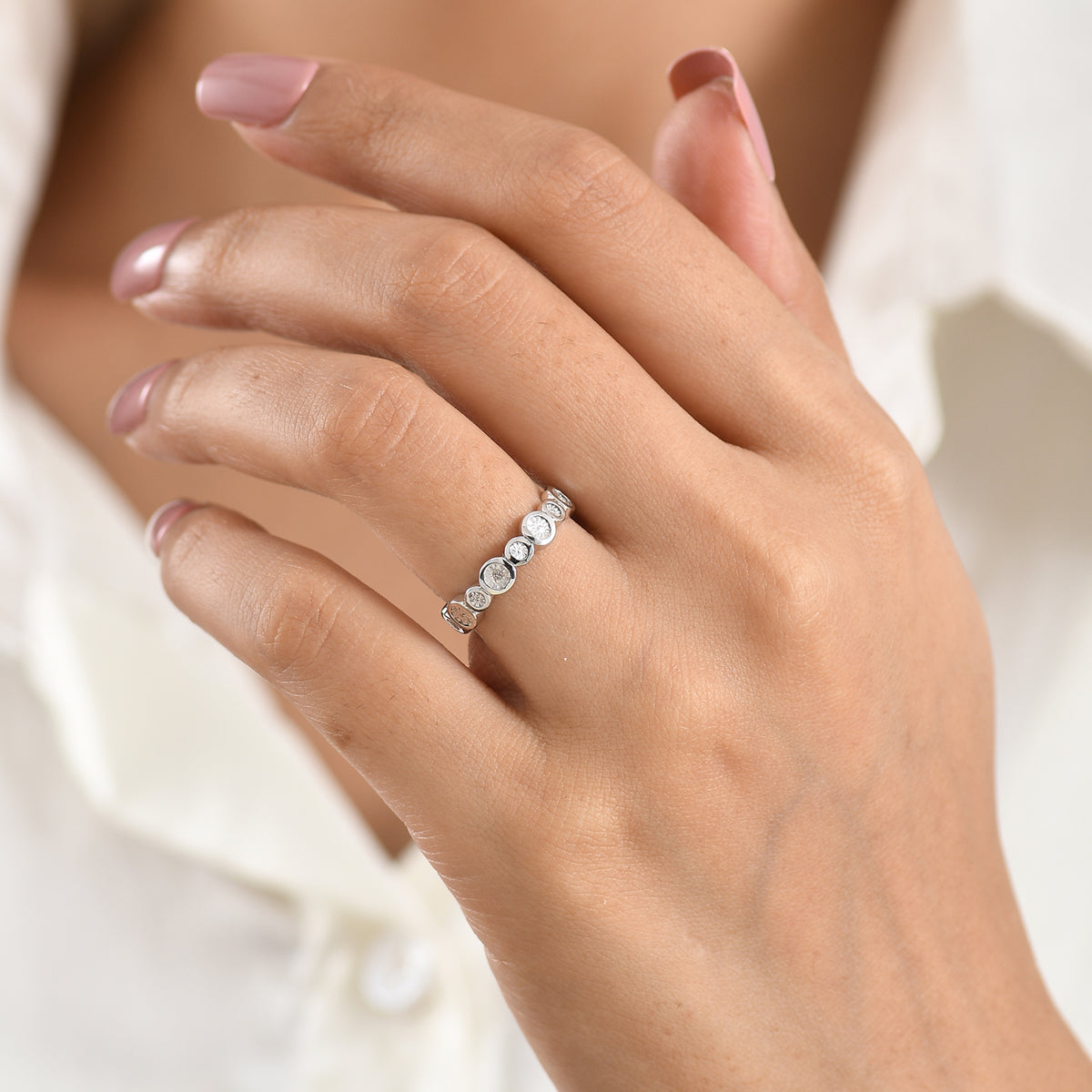 EverTrue - Natural White Diamond Band Ring V32515459 2