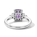 Luxuriant African Amethyst, Lab Grown Diamond Main Stone With Side Stone Ring in Rhodium OverlaySterling Silver  1.490  Ct._8565608_4
