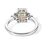 Luxuriant Ethiopian Opal, Lab Grown Diamond Main Stone With Side Stone Ring in Rhodium OverlaySterling Silver  0.960  Ct._8565613_4