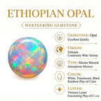 Luxuriant Ethiopian Opal, Lab Grown Diamond Main Stone With Side Stone Ring in Rhodium OverlaySterling Silver  0.960  Ct._8565613_6