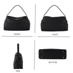 Genuine Leather Slouchy Flapover Crossbody Shoulder Bag - Black_8565732_4