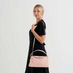 Genuine Leather Slouchy Flapover Crossbody Shoulder Bag - Pink_8565733_2