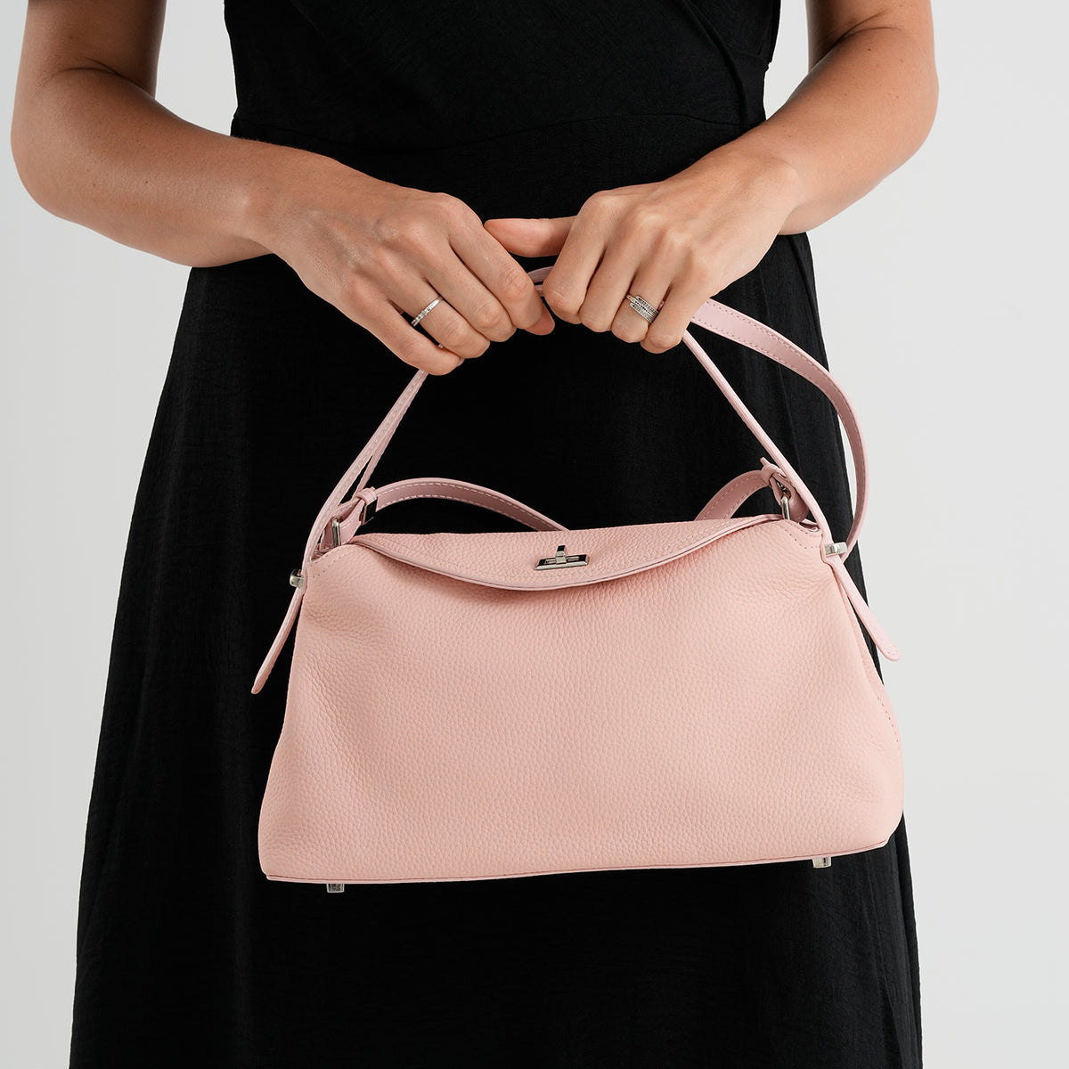 Genuine Leather Slouchy Flapover Crossbody Shoulder Bag - Pink V32714310 3