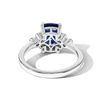Luxuriant Masoala Sapphire, Lab Grown Diamond Main Stone With Side Stone Ring in Rhodium OverlaySterling Silver  2.450  Ct._8565774_4