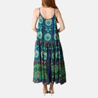 Wildflower Boho Print Tiered Cami Dress (Size S, 8-10) - Dark Blue_8565827_1
