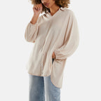 QED London Long Sleeve Blouse (Size M/L, 14 to 16) - Stone_8565933