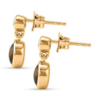 Luxuriant - Ammolite & Lab Grown Diamond (SI/G-H) Dangling Earring with Push Post in 18K Vermeil Yellow Gold Plated Sterling Silver 1.90 Ct._8566046_3