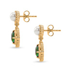 D'Joy - Ammolite & Fresh Water Pearl Dangling Earring with Push Post in 18K Vermeil Yellow Gold Plated Sterling Silver 3.00 Ct._8566047_3