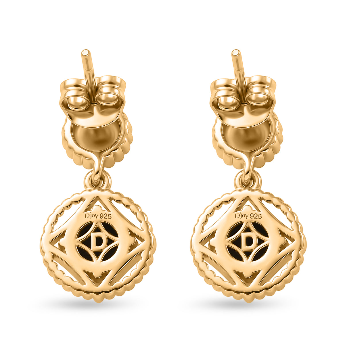 D'Joy - Ammolite &amp; Fresh Water Pearl Dangling Earring with Push Post in 18K Vermeil Yellow Gold Plated Sterling Silver 3.00 Ct. V32513218 5