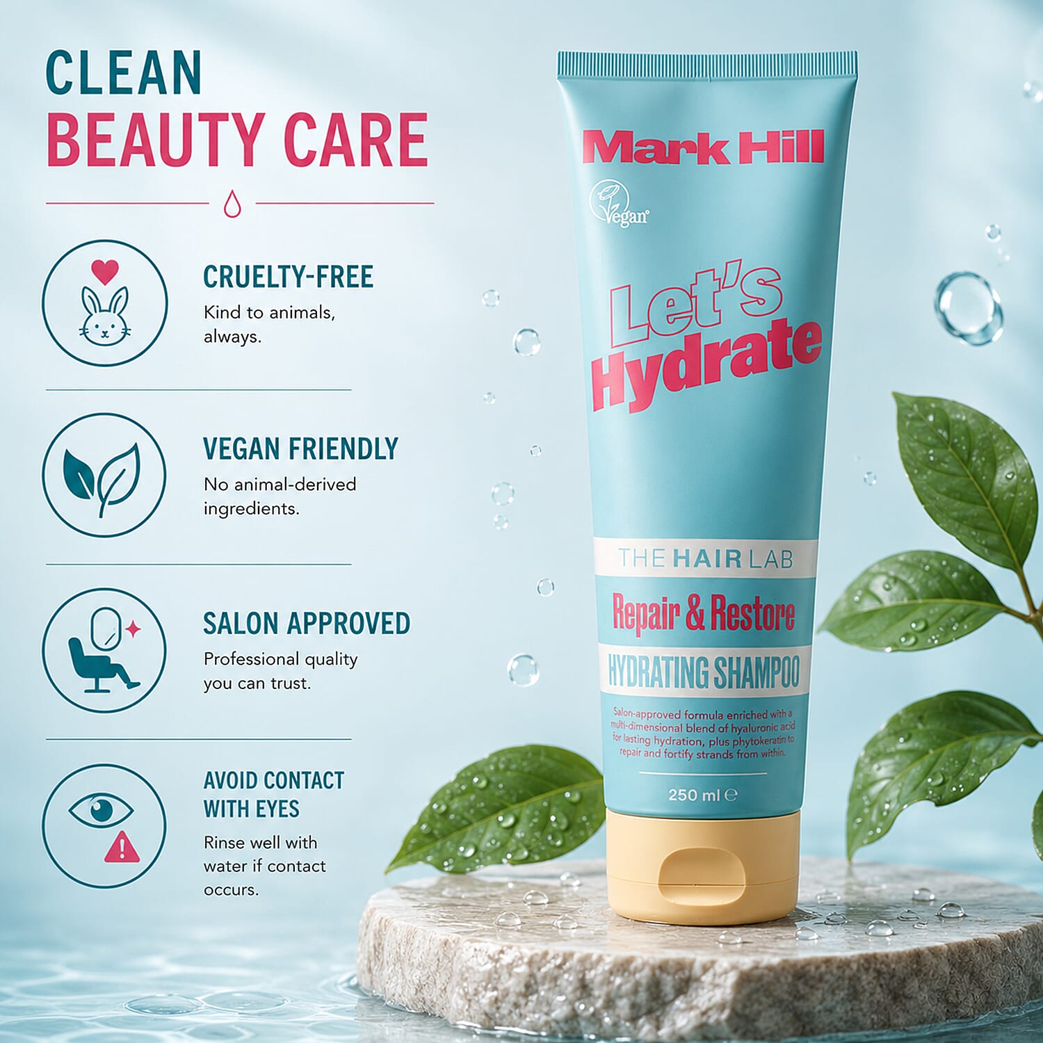 2 Piece Set of Mark Hill Let's Hydrate Hydrating Shampoo and Conditioner - 250 ml each 8566303 3