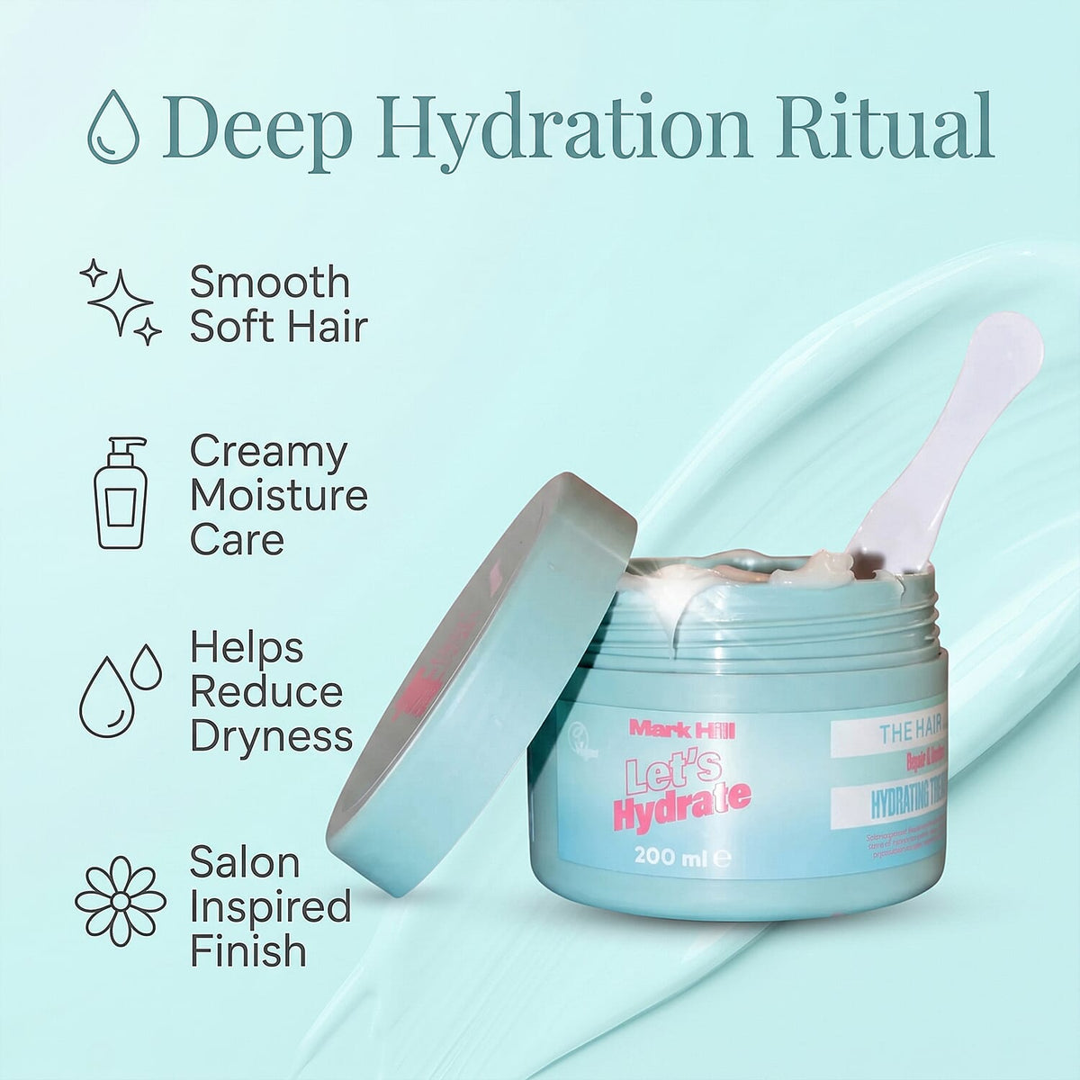 2 Piece Set of Mark Hill Let's Hydrate Hydrating Treatment Cream (200ml) and Hair Oil (50ml) 8566305 4