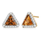D'Joy Citrine, Moissanite Main Stone With Surrounding Stone Earring in 18K YG VermeilSterling Silver  3.320  Ct._8566583