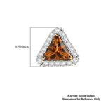 D'Joy Citrine, Moissanite Main Stone With Surrounding Stone Earring in 18K YG VermeilSterling Silver  3.320  Ct._8566583_5