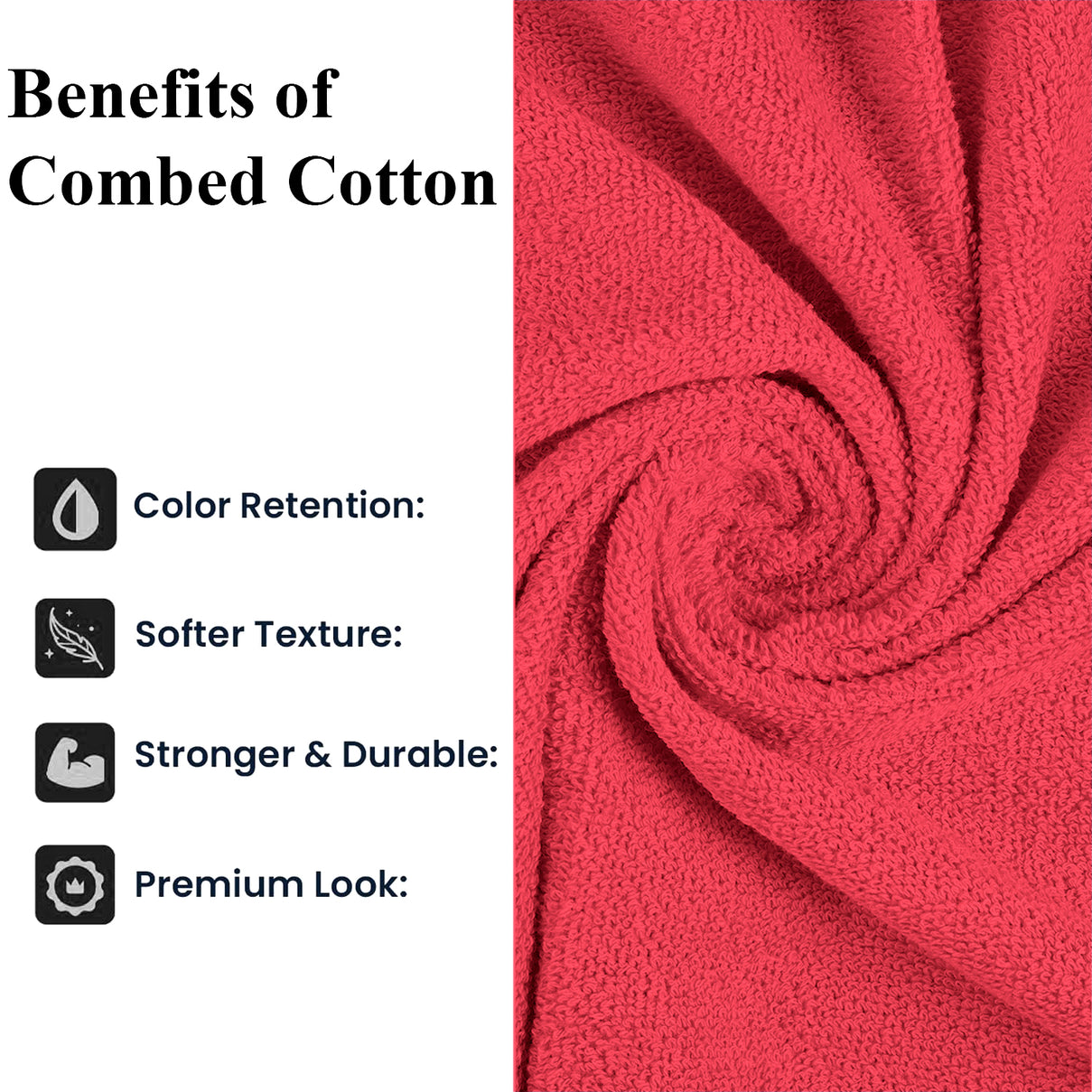 Livmore Set of 2 - Cotton Bath Sheets 550GSM (Size 88x172cm) - Coral 8566674 4