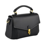 Genuine Leather Flap Over Satchel Crossbody Bag with 2 Straps - Dark Green - Black_8566690_7