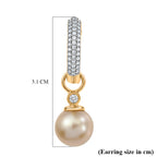 Luxuriant - AAA Golden South Sea Pearl (9-11mm) & Lab Grown Diamond (0.55ct)  (SI/G-H) Drop Earring with Hoop in 18K Vermeil Yellow Gold Plated Sterling Silver_8566704_5