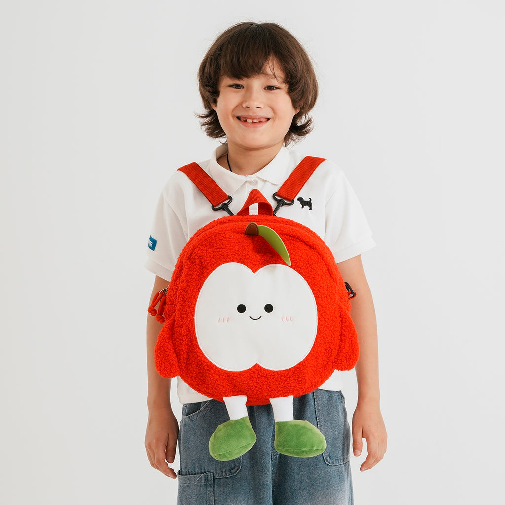 Novelty Plush Apple Character Crossbody Bag - Red_8566888_1