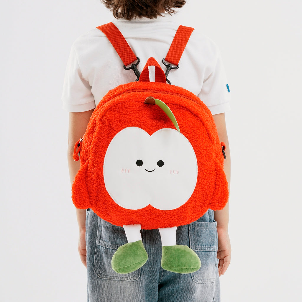 Novelty Plush Apple Character Crossbody Bag - Red_8566888_2