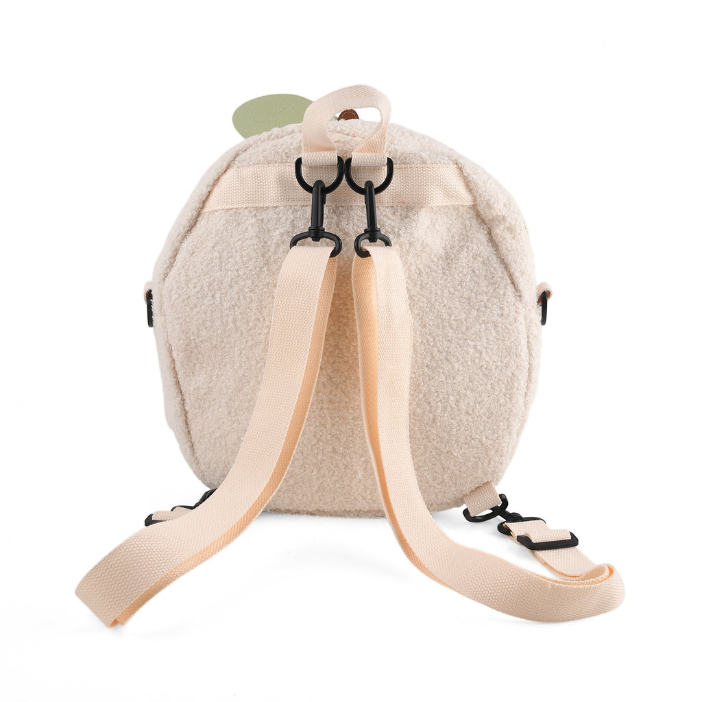 Novelty Plush Apple Character Crossbody Bag - Cream_8566899_4