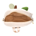 Novelty Plush Apple Character Crossbody Bag - Cream_8566899_5