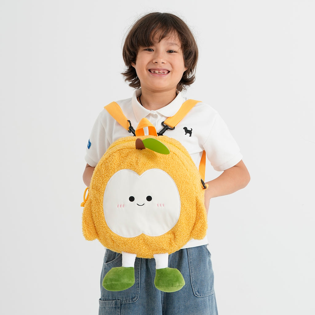 Novelty Plush Apple Character Crossbody Bag - Yellow_8566901_1
