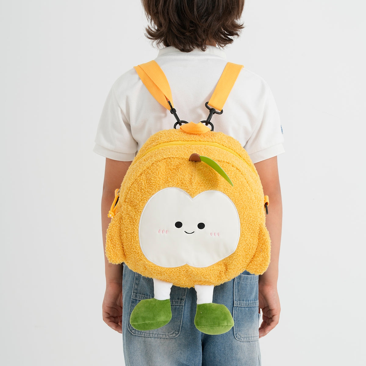 Novelty Plush Apple Character Crossbody Bag - Yellow V32669045 3