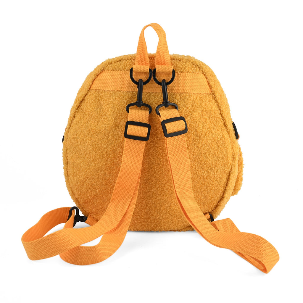 Novelty Plush Apple Character Crossbody Bag - Yellow_8566901_4