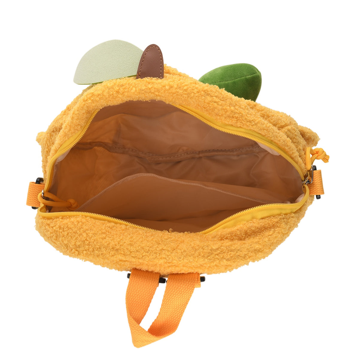 Novelty Plush Apple Character Crossbody Bag - Yellow V32669045 6