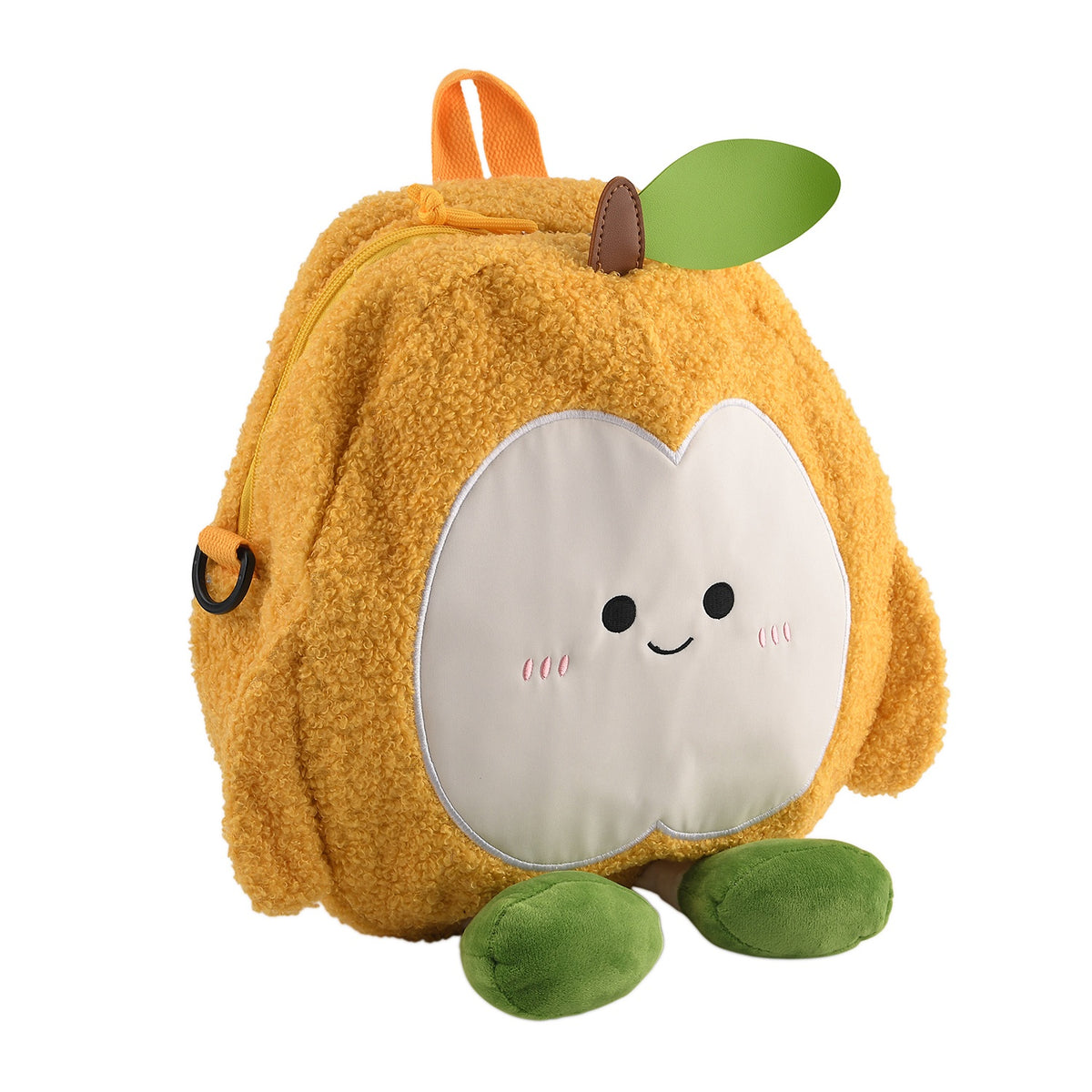 Novelty Plush Apple Character Crossbody Bag - Yellow V32669045 8