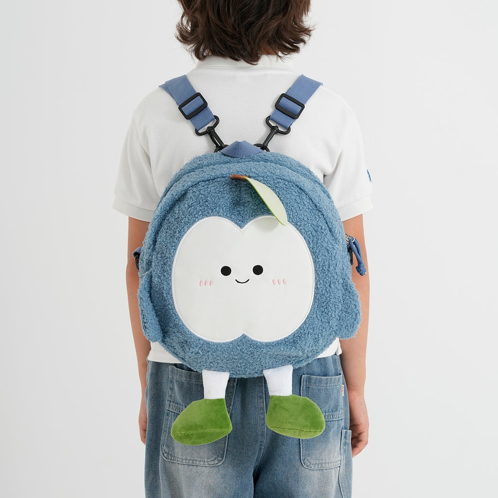 Novelty Plush Apple Character Crossbody Bag - Blue_8566902_2