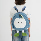 Novelty Plush Apple Character Crossbody Bag - Blue_8566902_2