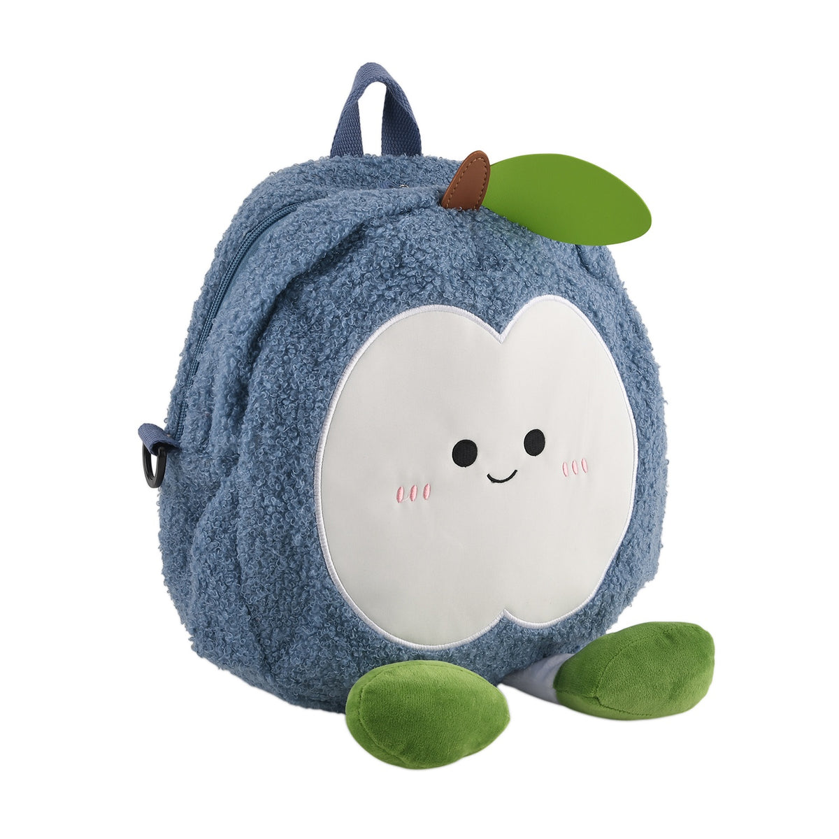Novelty Plush Apple Character Crossbody Bag - Blue V32668918 8