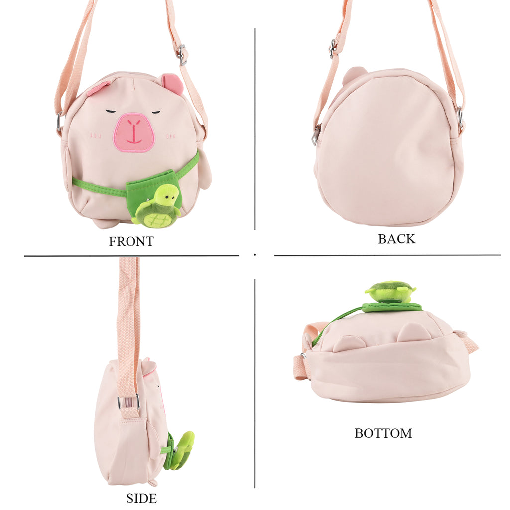 Novelty Capybara Cartoon Crossbody Ita Bag - Pink Green_8567107_4