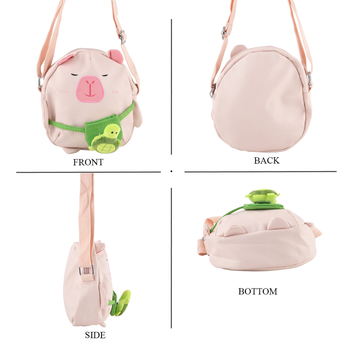 Novelty Capybara Cartoon Crossbody Ita Bag - Pink Green V32733098 2