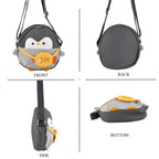 Novelty Penguin Cartoon Crossbody Ita Bag with Fish - Black Grey_8567140_4