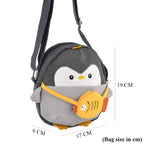 Novelty Penguin Cartoon Crossbody Ita Bag with Fish - Black Grey_8567140_7