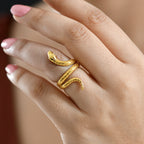 Designer Inspired Snake Ring in 18K Gold Plating