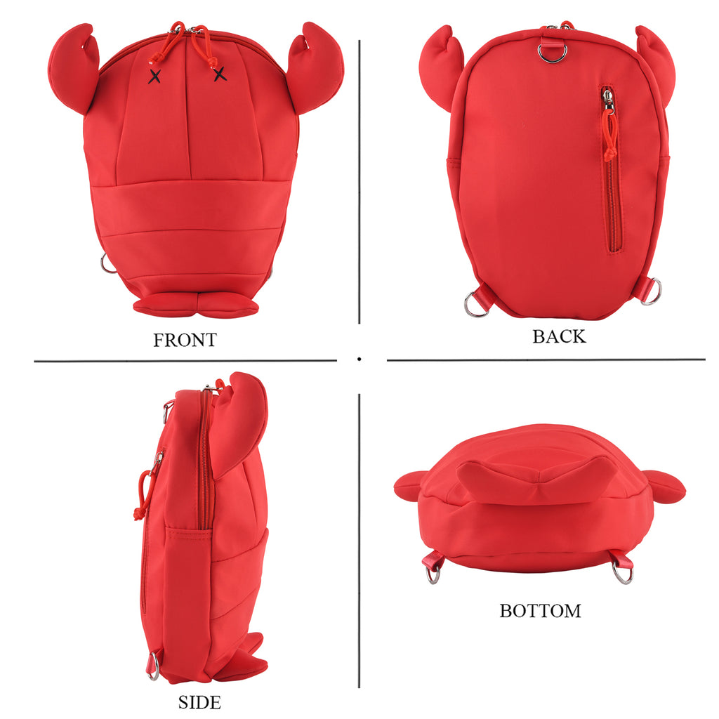 Novelty Lobster Cartoon Mini Backpack Rucksack - Red_8567189_4