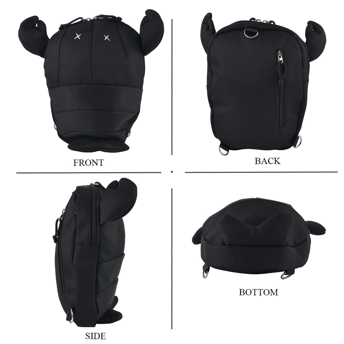 Novelty Lobster Cartoon Mini Backpack Rucksack - Black V32574420 2
