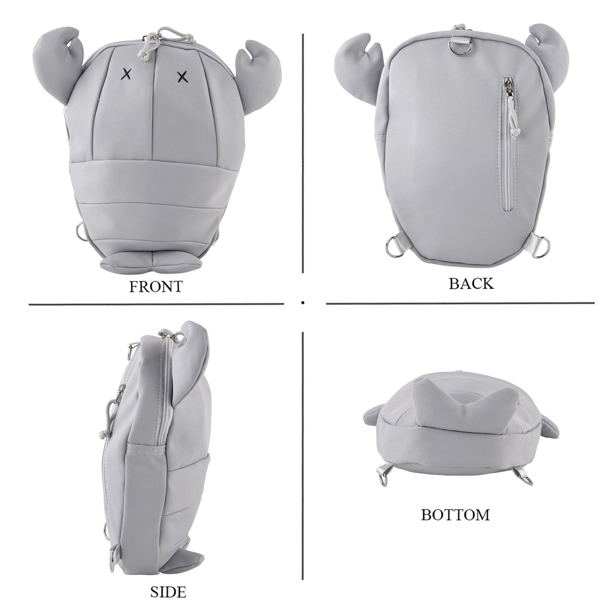Novelty Lobster Cartoon Mini Backpack Rucksack - Gray V32698252 2