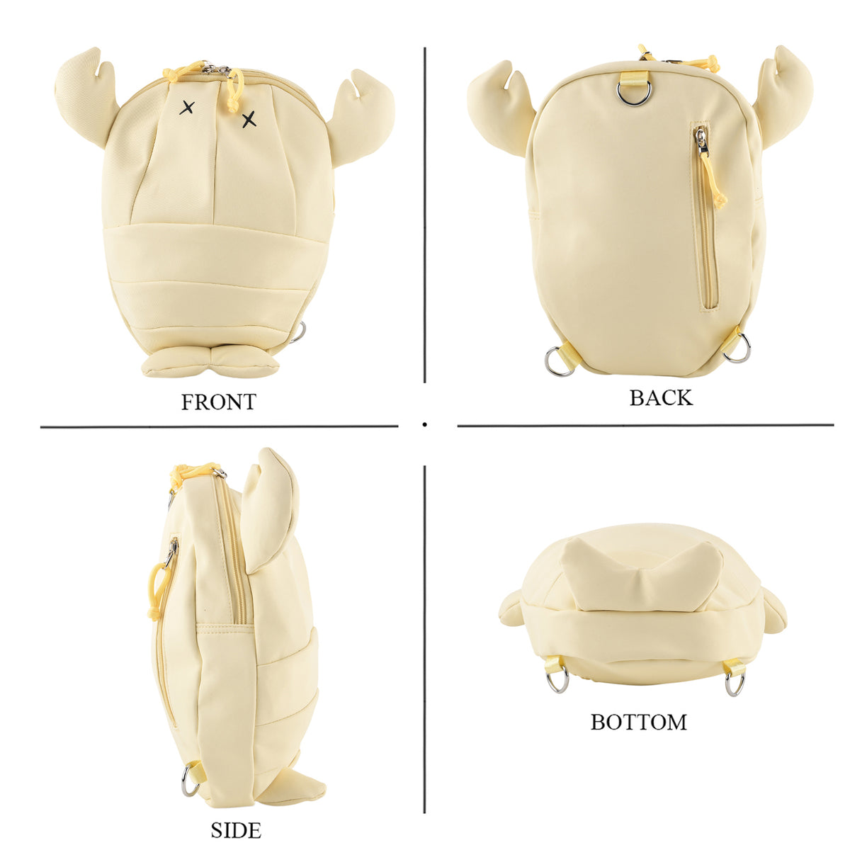 Novelty Lobster Cartoon Mini Backpack Rucksack - Yellow V32705853 2