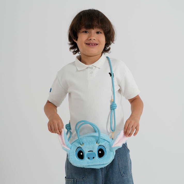 Kids Plush Stitch Character Mini Top Handle Crossbody Bag - Blue 8567210 2