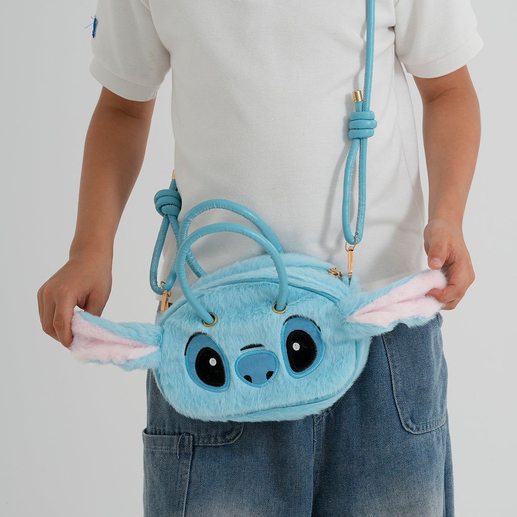 Novelty Plush Stitch Character Mini Top Handle Crossbody Bag - Blue_8567210_2
