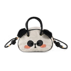 Novelty Plush Panda Character Mini Top Handle Crossbody Bag - White_8567212
