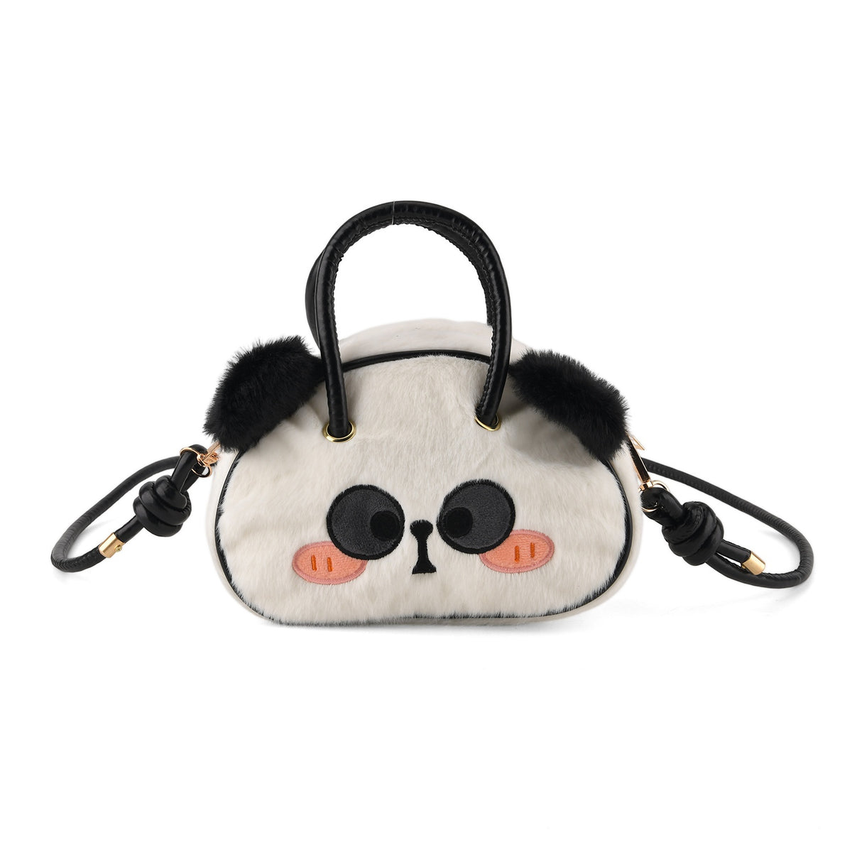 Kids Plush Panda Character Mini Top Handle Crossbody Bag - White V32668342 0