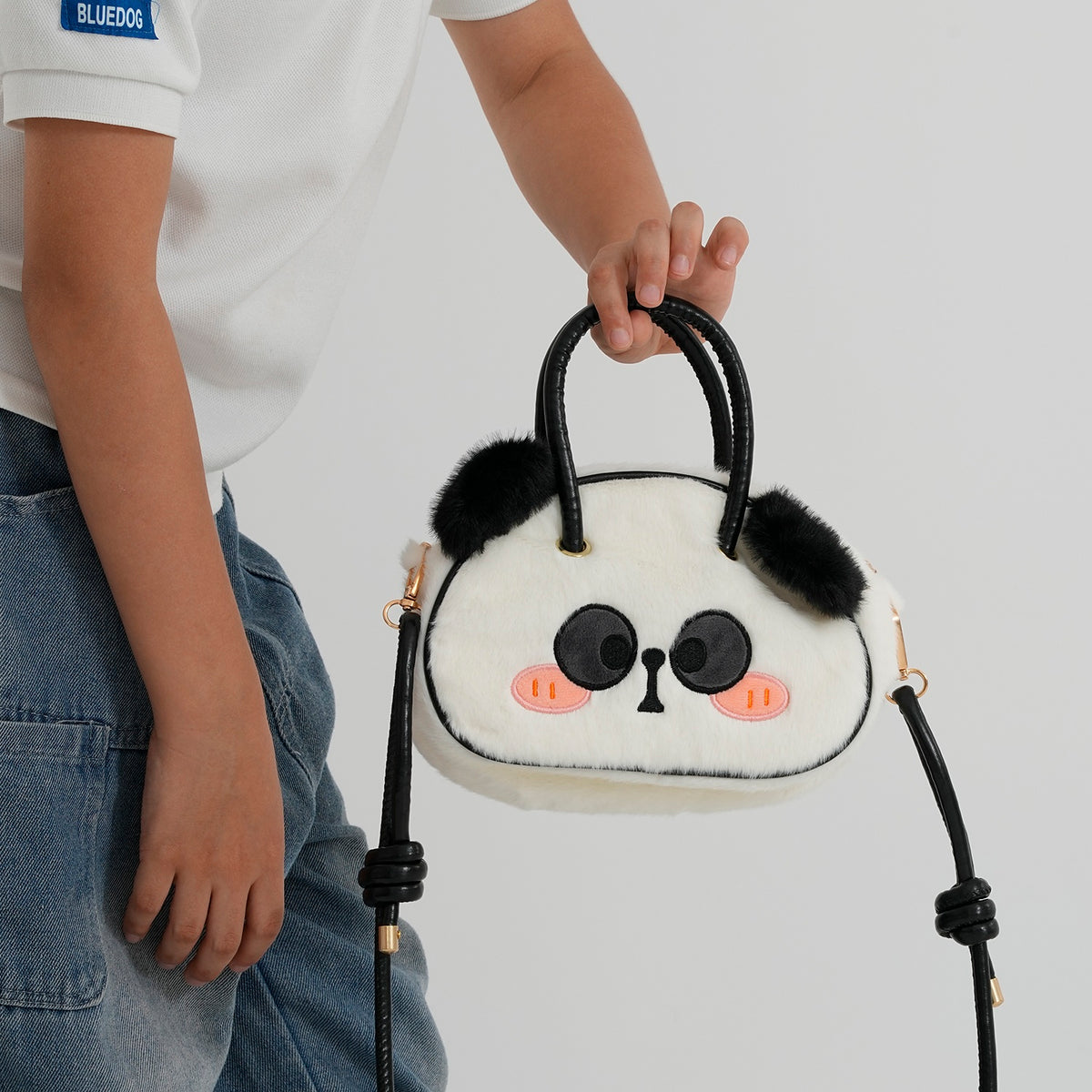 Kids Plush Panda Character Mini Top Handle Crossbody Bag - White V32668342 3