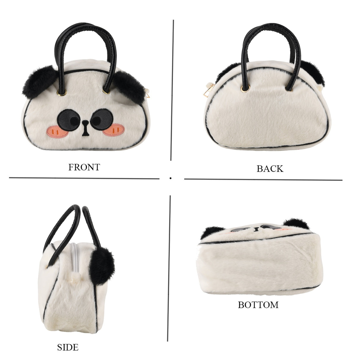 Kids Plush Panda Character Mini Top Handle Crossbody Bag - White V32668342 4